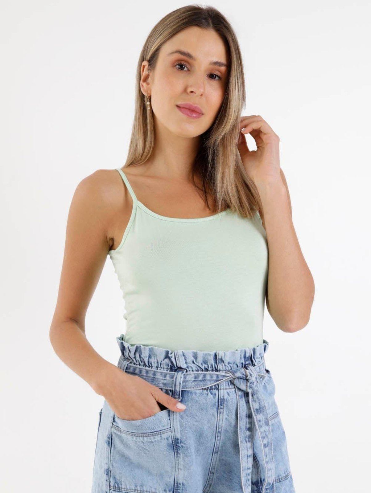 Vista 2 Blusa Regata Básica Autentique Feminina Claro verde Autentique verde