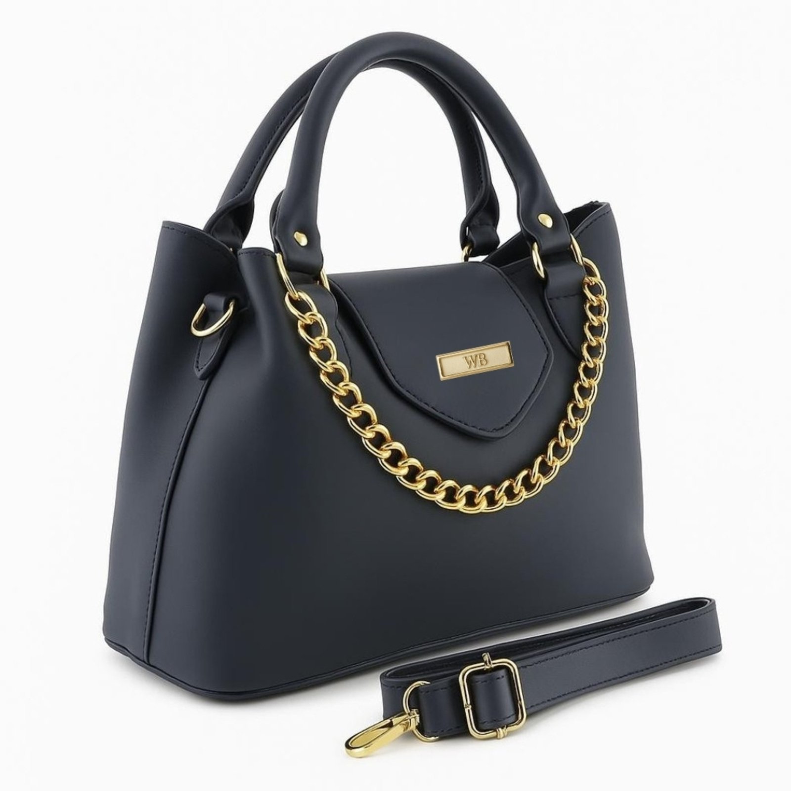Bolsa Tiracolo Feminina Willibags Detalhe Corrente + Alça Transversal – Preto