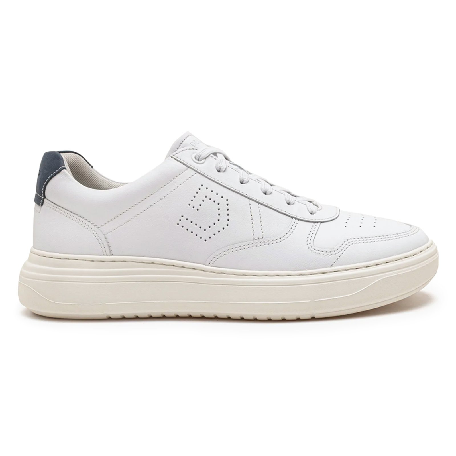 Tênis De Couro Democrata Masculino Denim Joe Ultra Light 526103 Branco