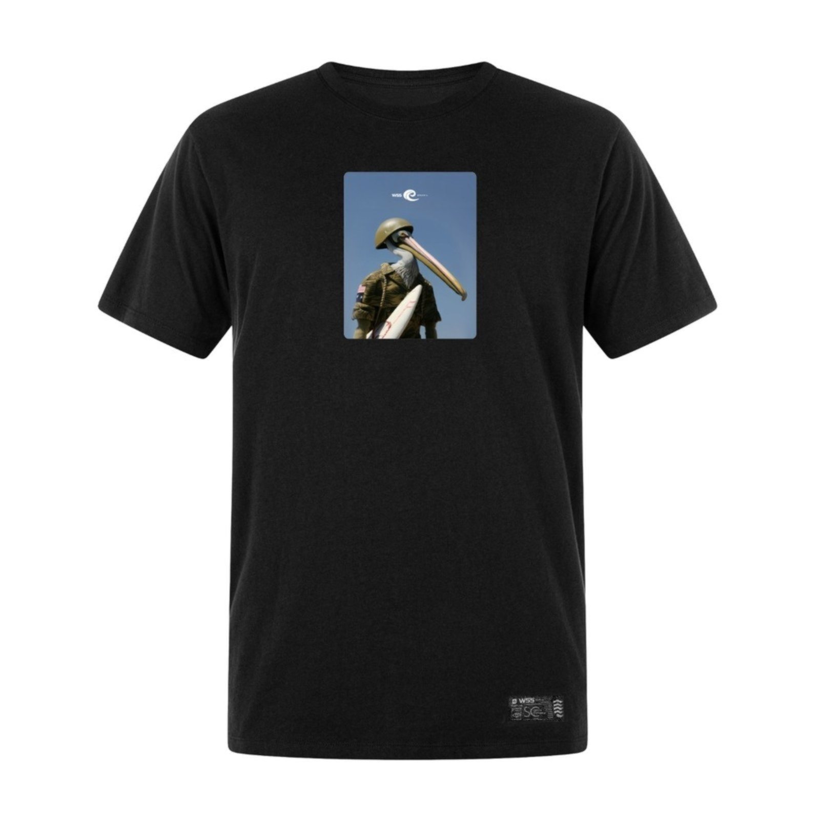 Camiseta Masculina Preta Algodão Prime Surfbird WSS Preto