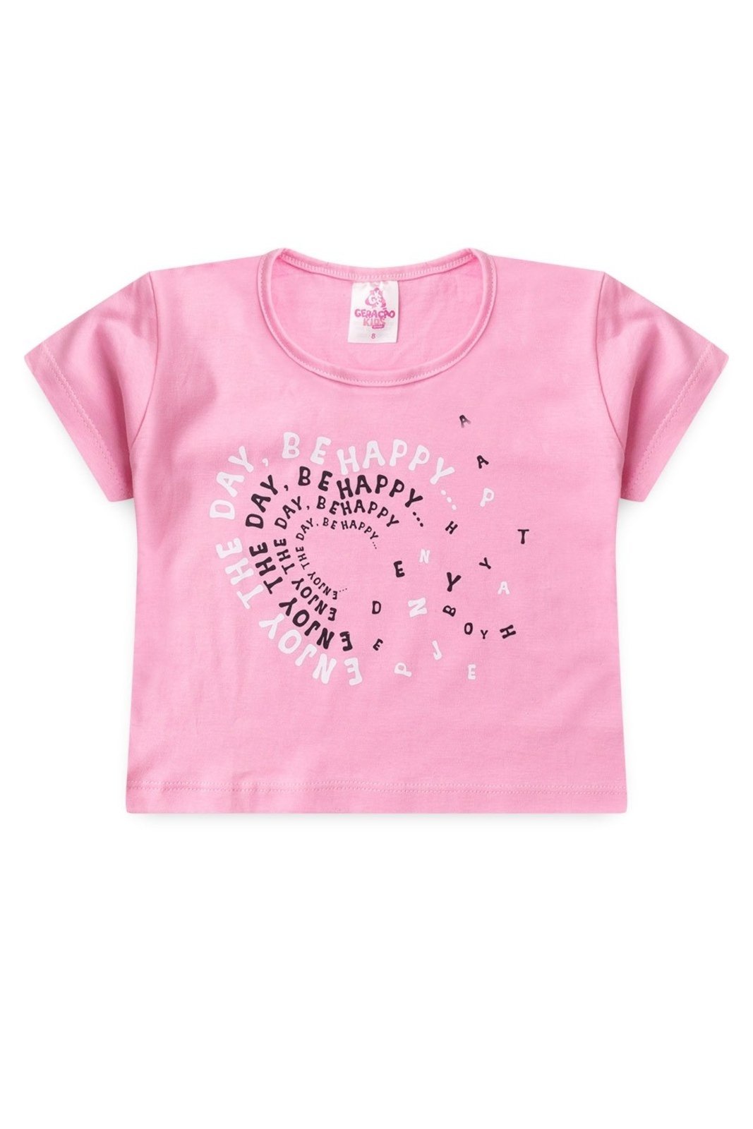 Vista 2 Infantil - Conjunto de Verão para Menina Blusa Cropped e Shorts Be Happy GKS coral GKS coral