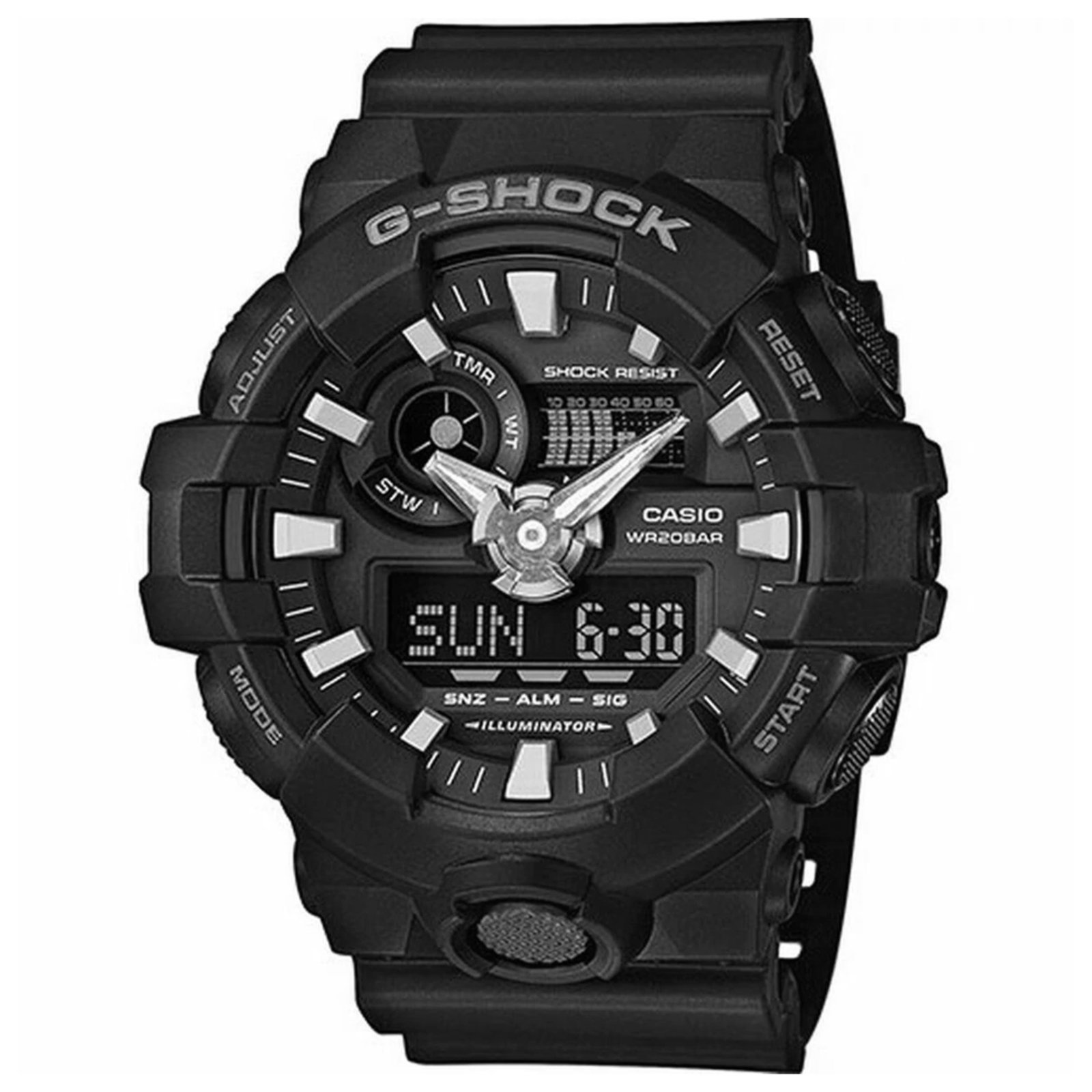 Vista 2 Relógio Casio G-Shock Digital GA-700-1BDR preto Casio preto