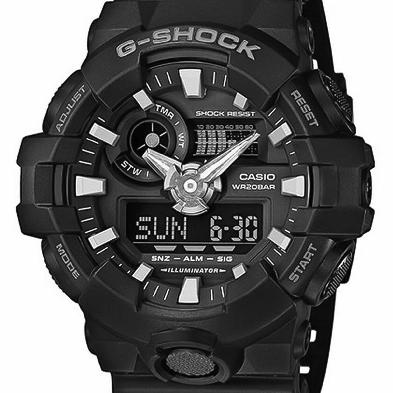 Vista 3 Relógio Casio G-Shock Digital GA-700-1BDR preto Casio preto