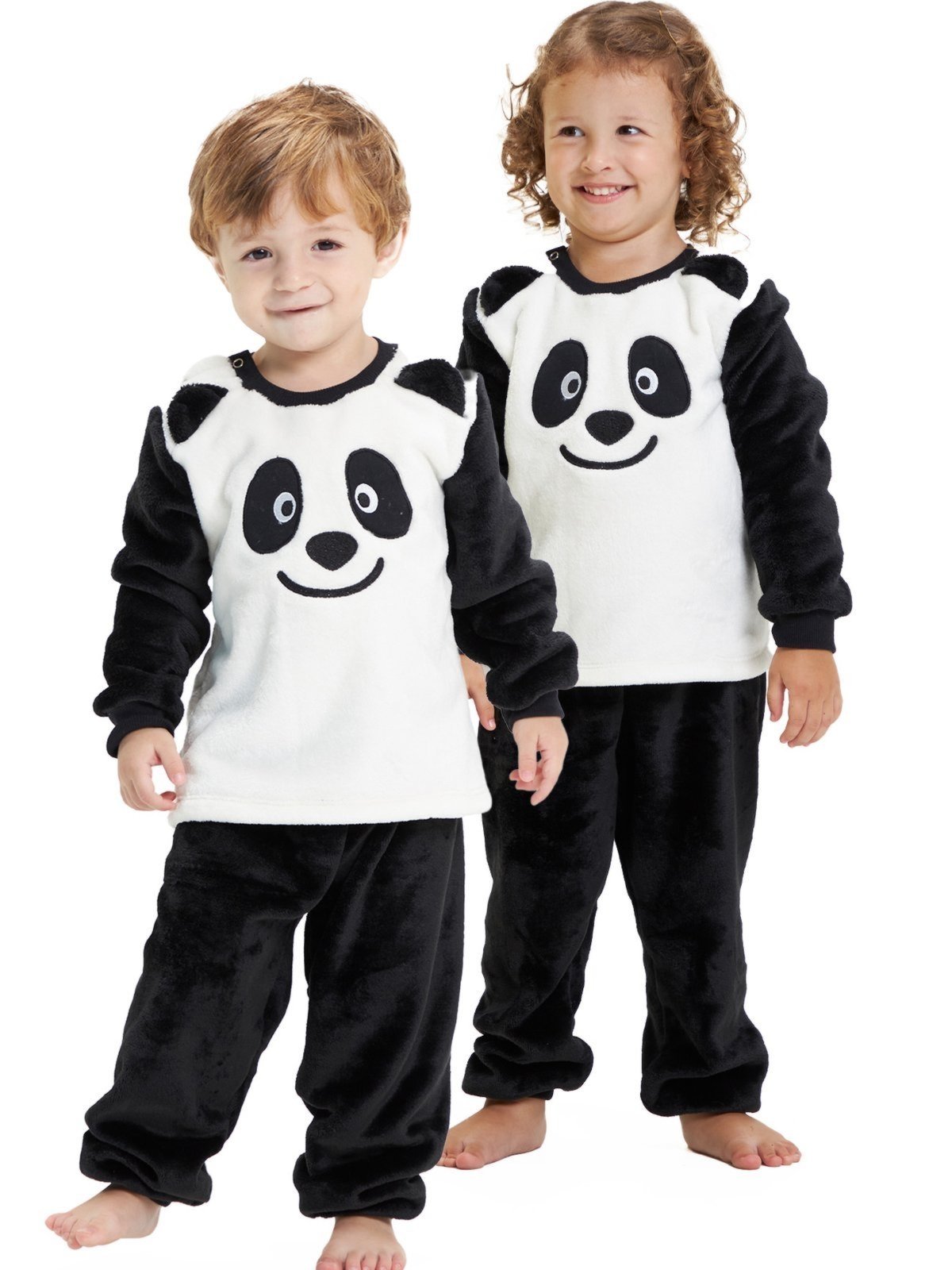 Pijama em Fleece Magicamente Panda com Orelinhas