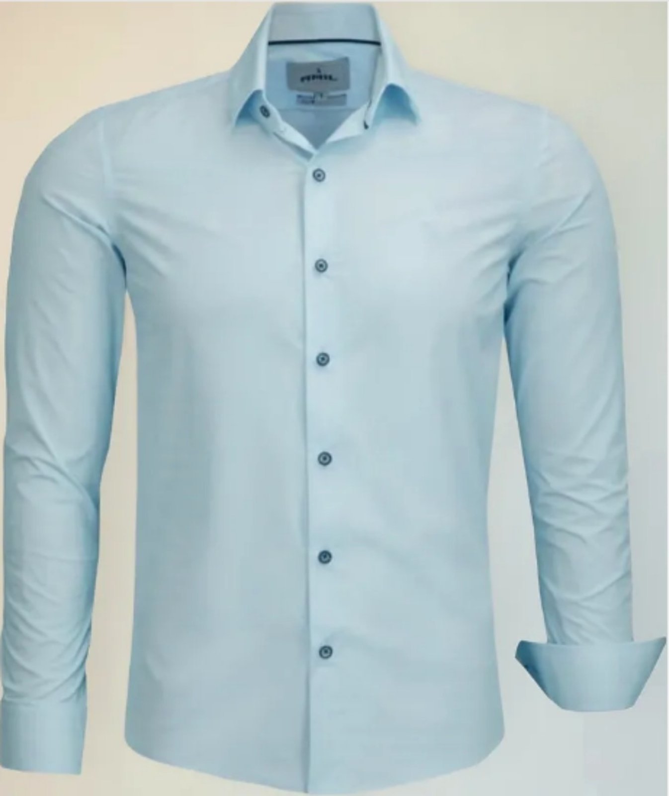 Camisa Social Amil Linked Tecido Poliamida Com Elastano Não Amassa Manga Longa Luxo Azul
