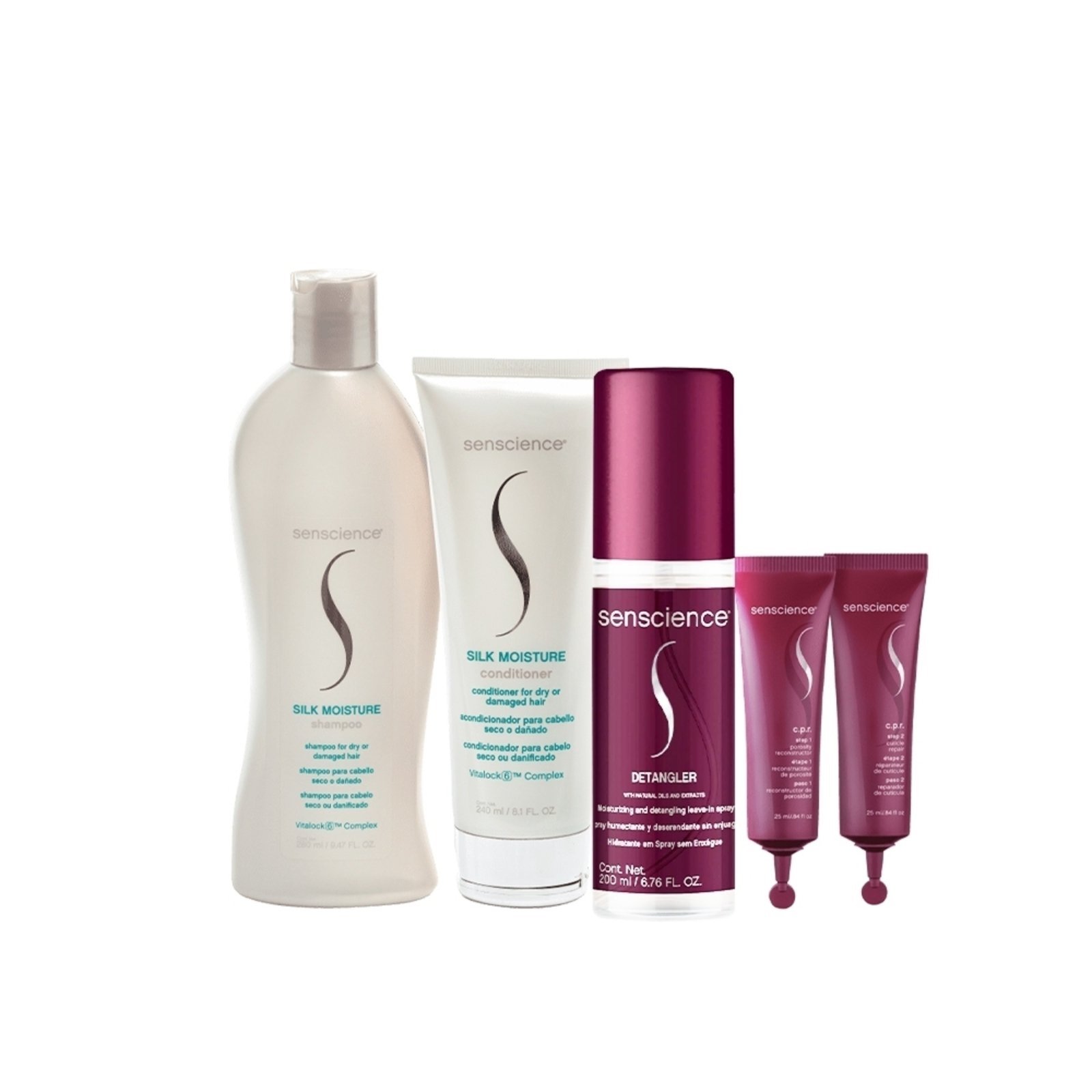 Vista 2 Kit Senscience Silk Detangler C.P.R. (5 produtos) multicolorido Senscience multicolorido