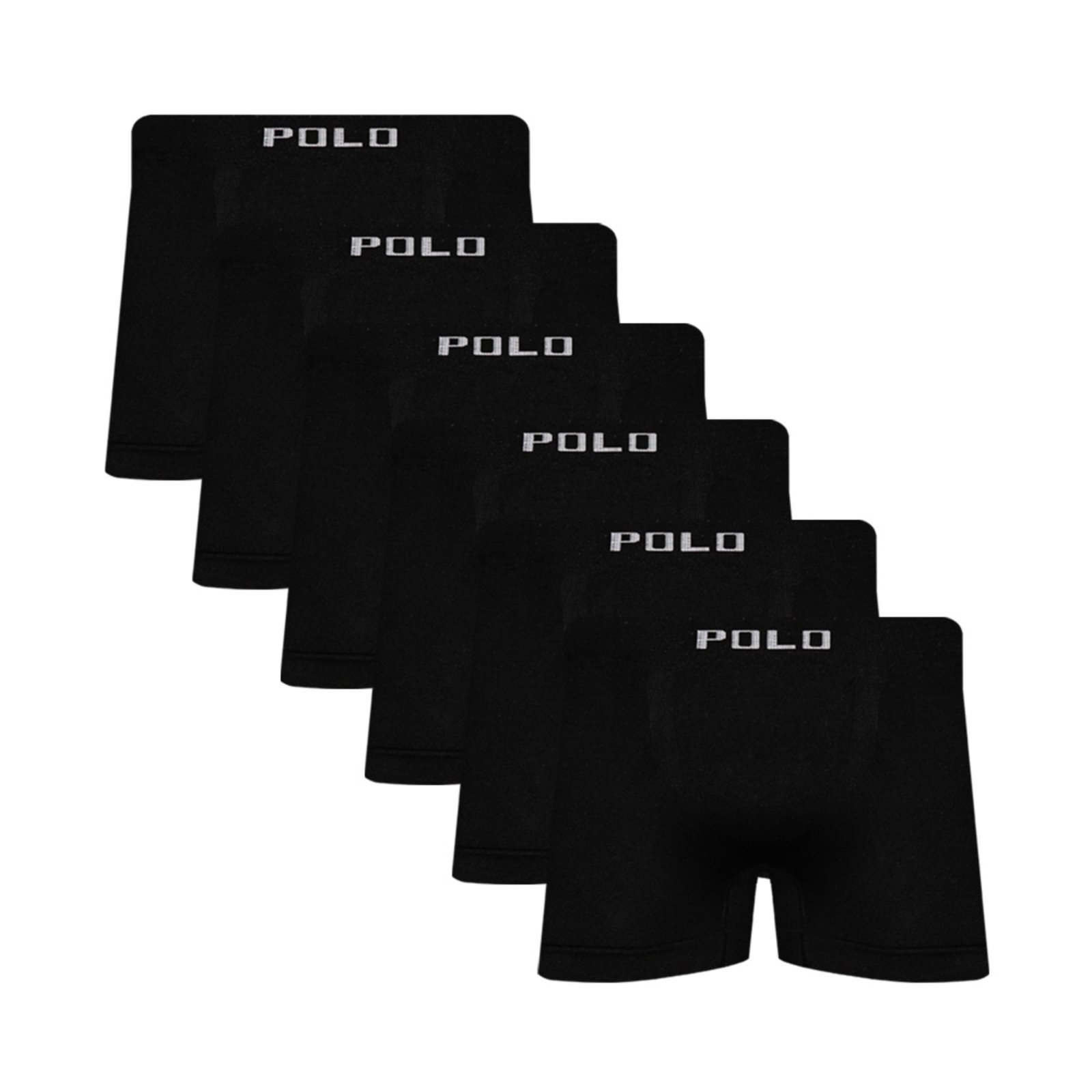 Kit C/6 Cuecas Boxer Microfibra Polo Star Preto