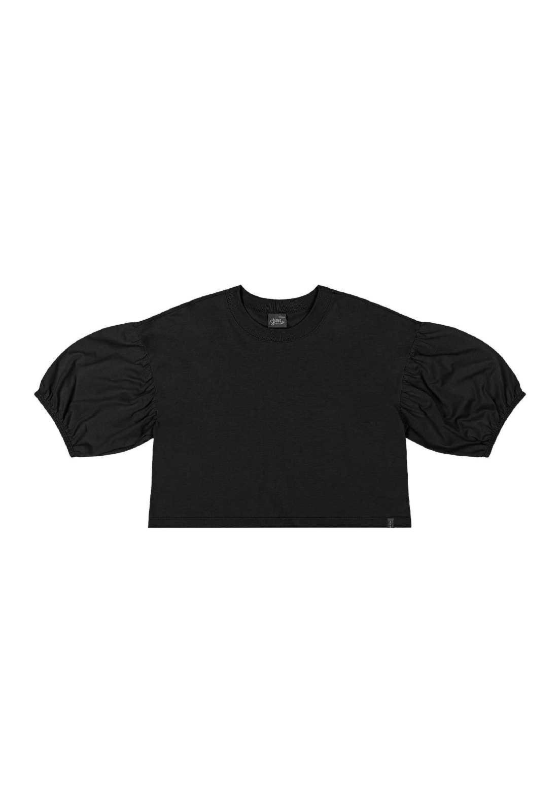 Infantil - Blusa Manga Longa Juvenil Gloss Preto