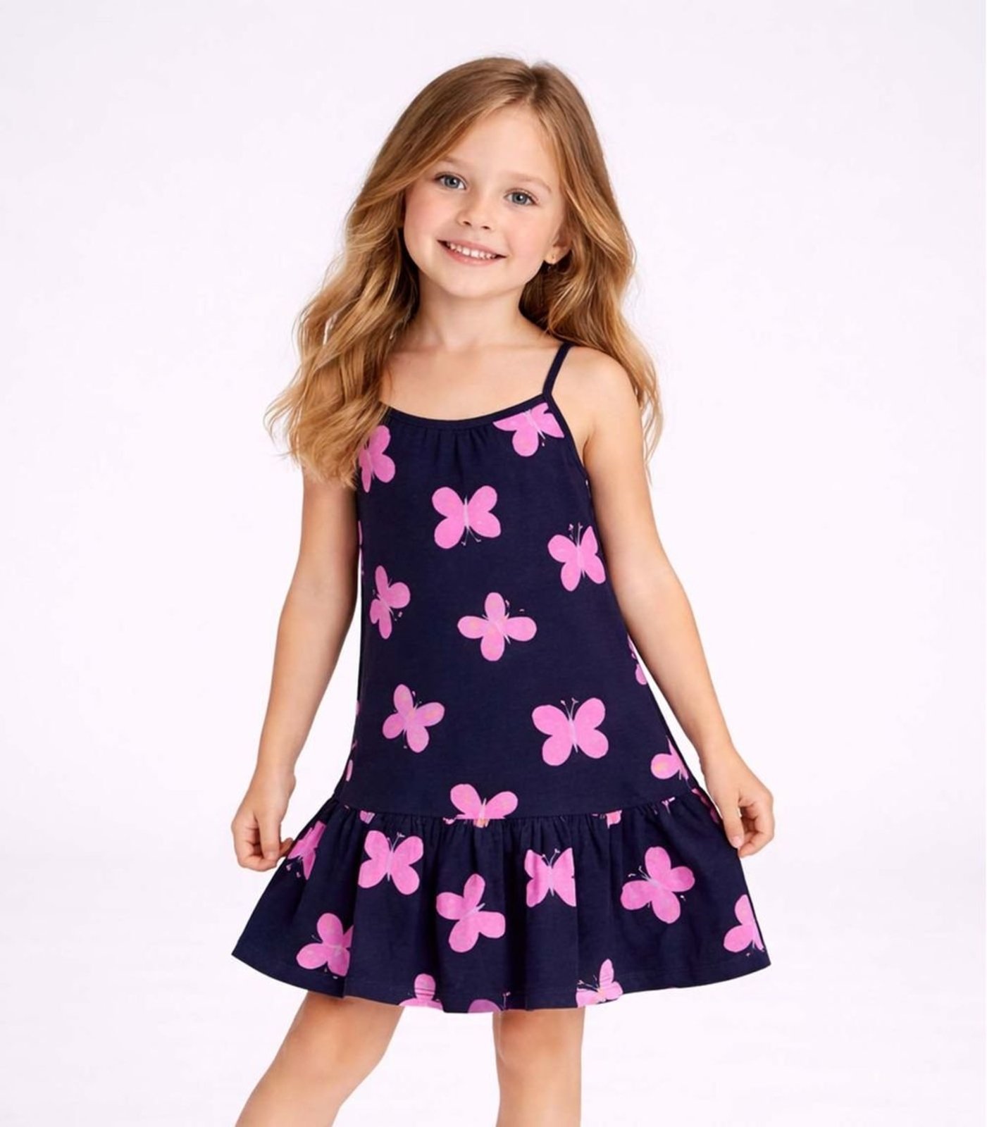 Infantil - Vestido Com Alças E Babado Select Azul