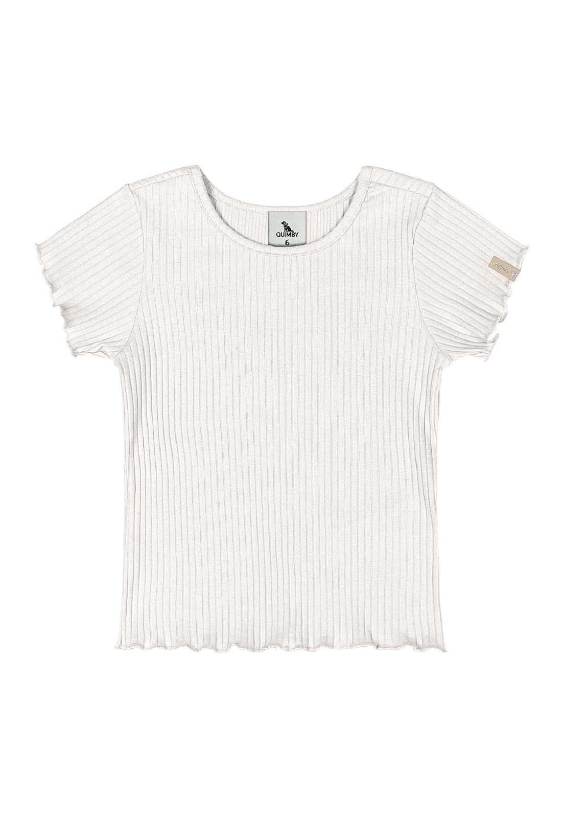 Infantil - Blusa em Ribana Canelada Menina Quimby Bege