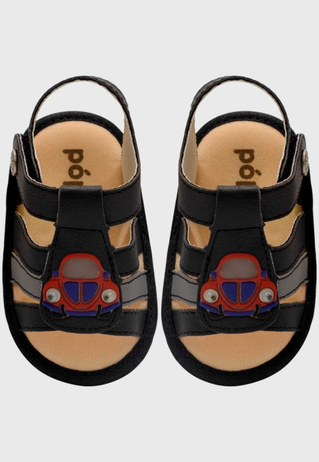 Vista 3 Infantil - Sandália de Carro Menino Recém Nascido Pópidí preto Pópidí preto
