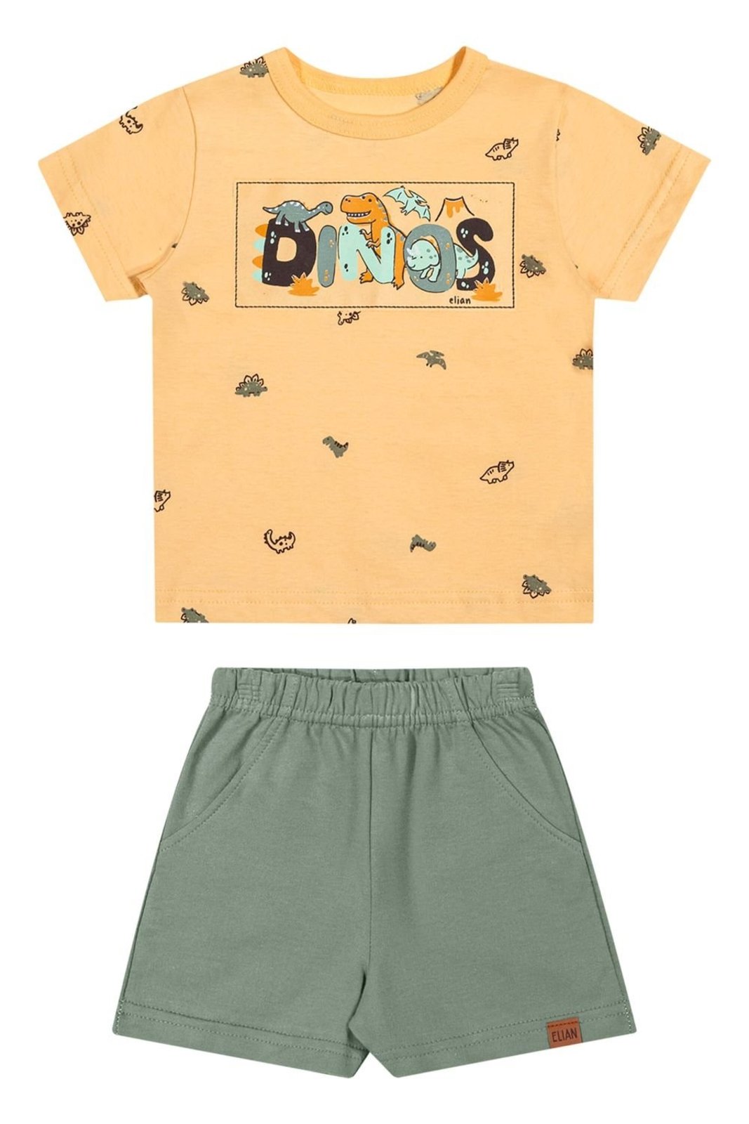 Infantil - Conjunto Menino Dinos Elian Amarelo