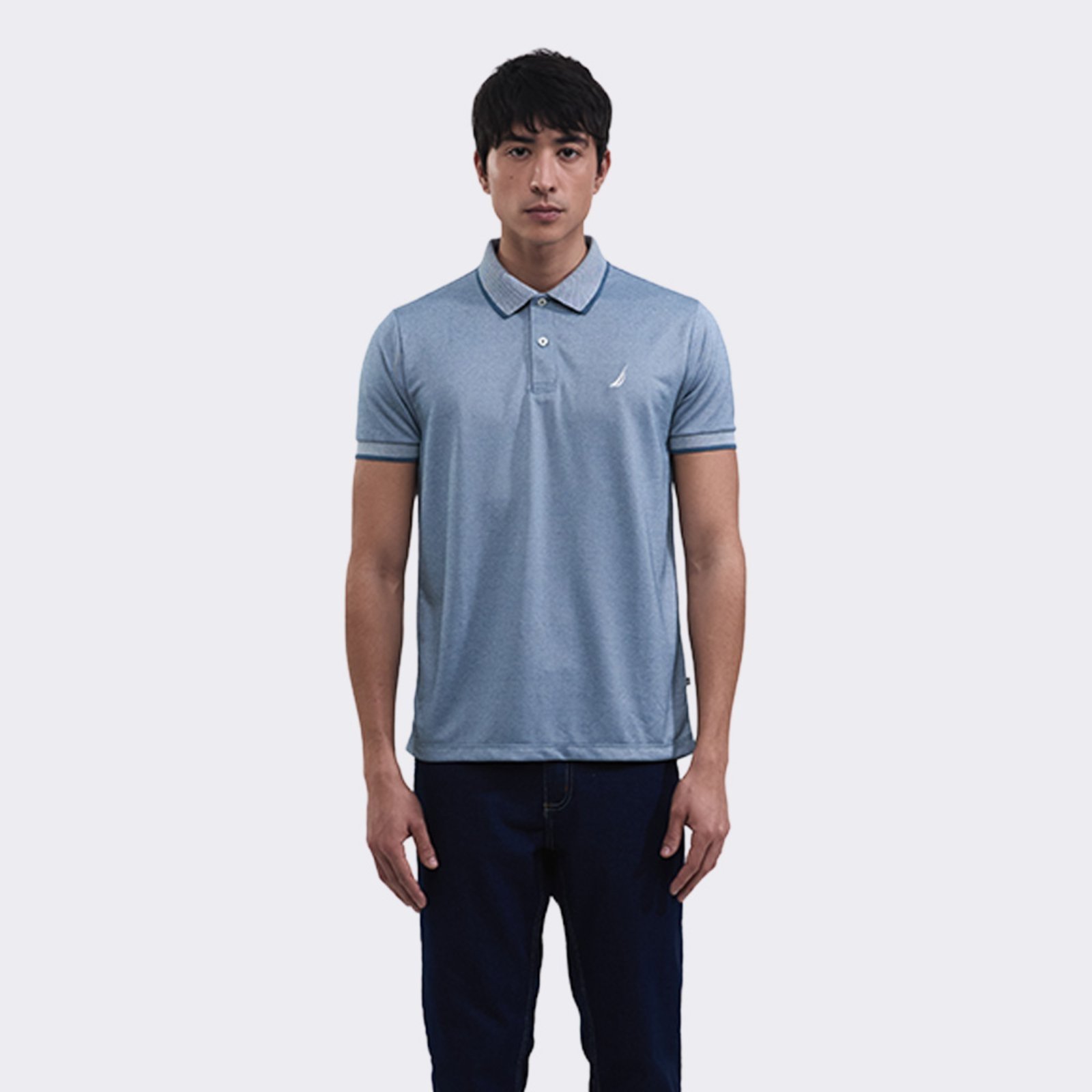 Polo Nautica Manga Curta Jacquard Morfeu Verde