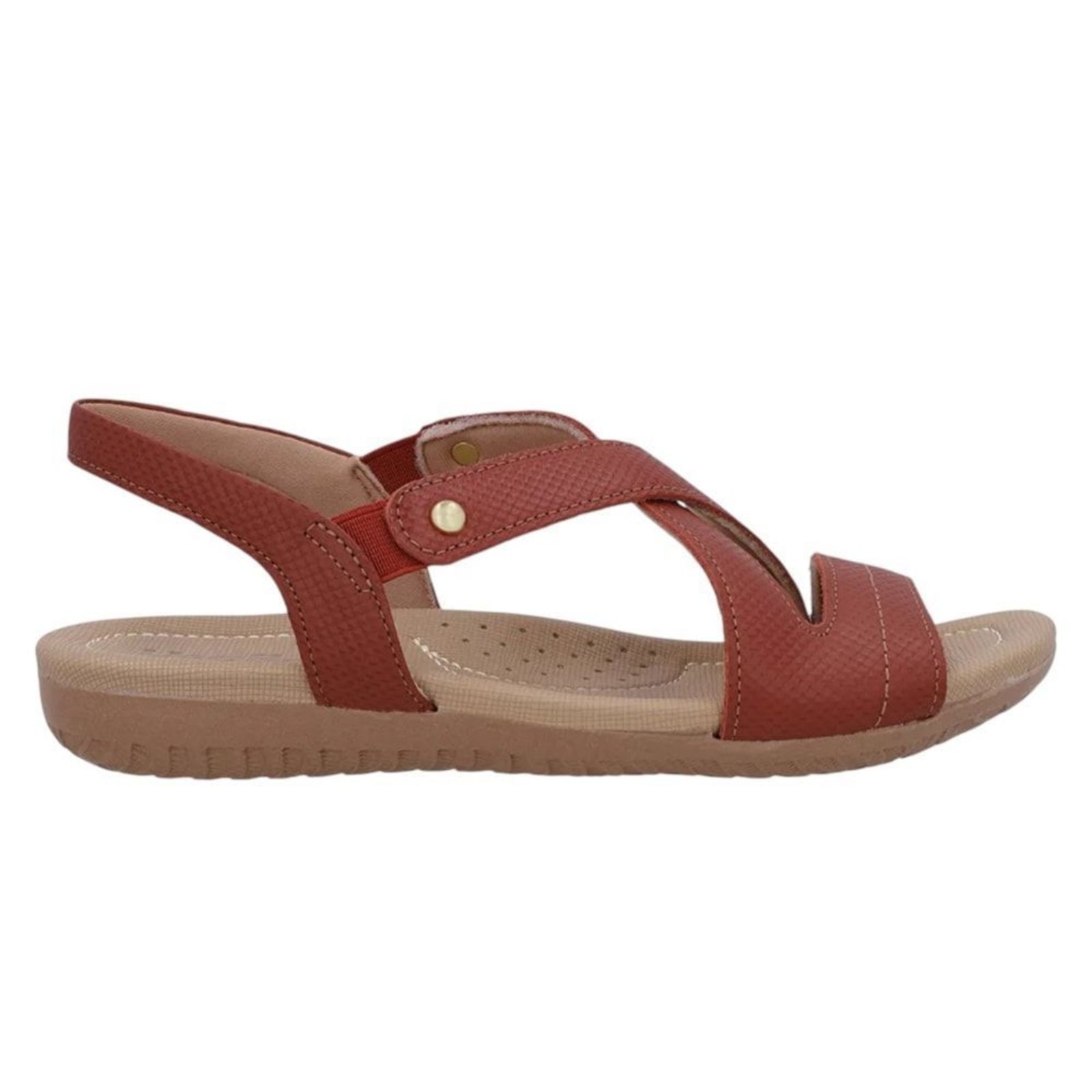 Sandália Rasteira Usaflex Elástico Feminina – Vermelho – usaflex