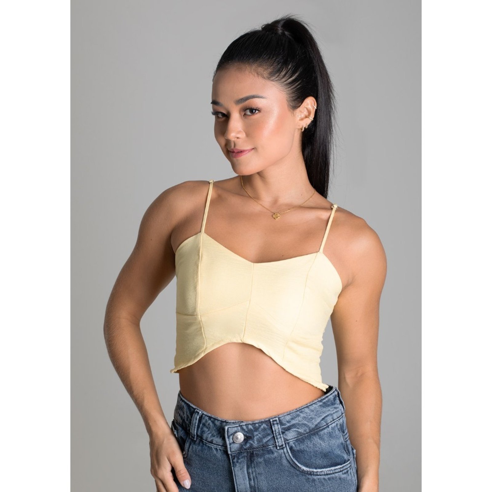 Vista 2 Cropped Sawary Fashion Barra Anatômica azul Sawary Fashion azul