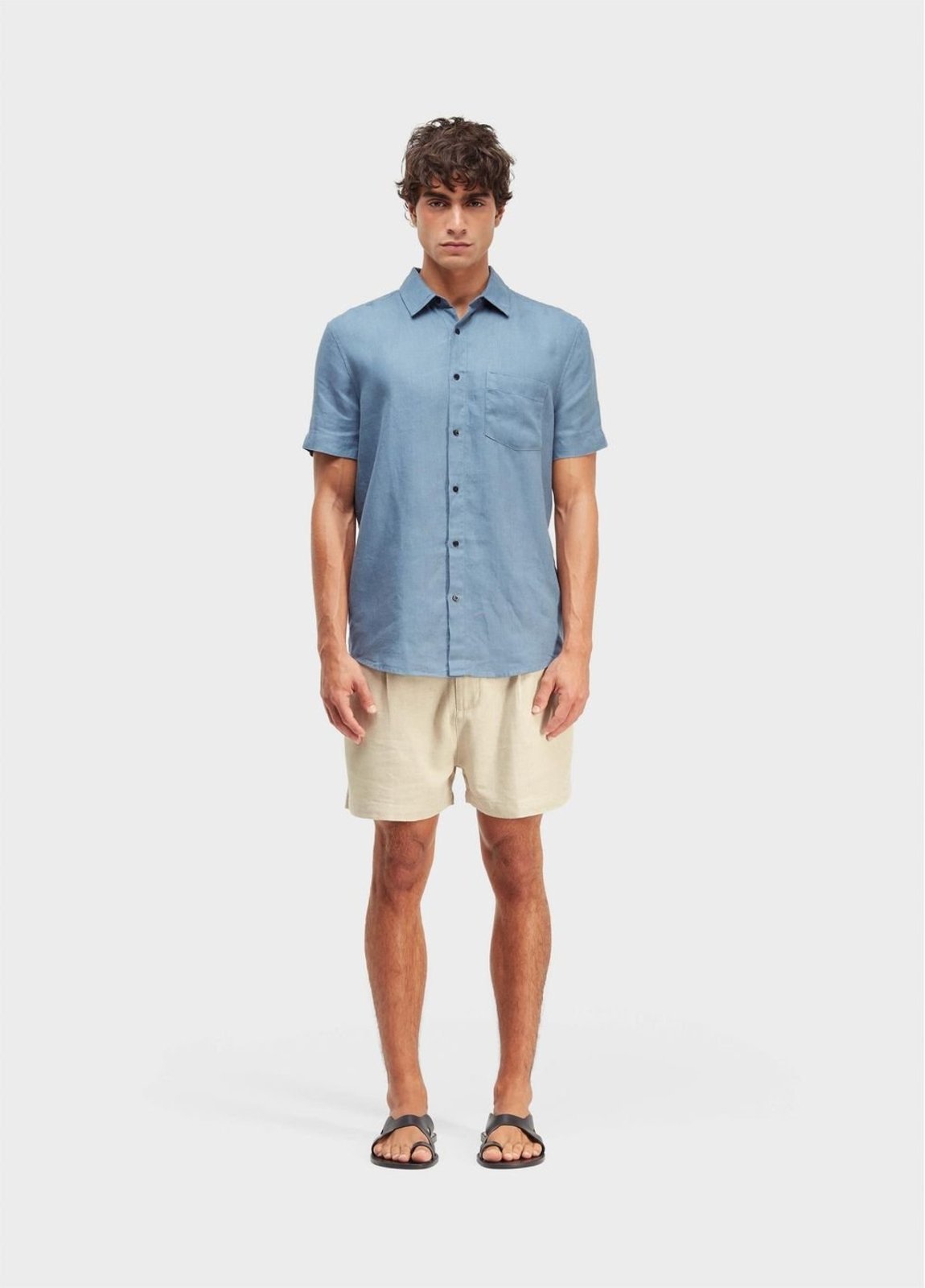 Short fluid linen pleats OSKLEN