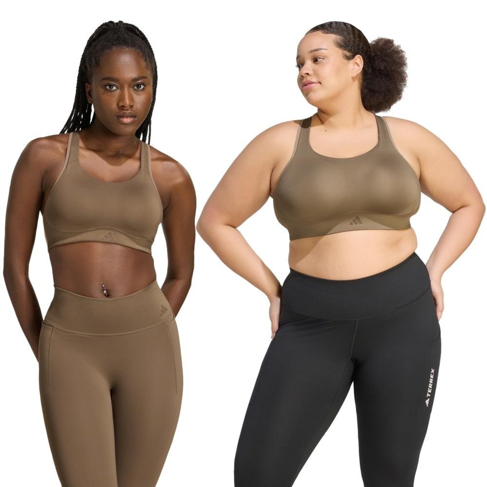 Top esportivo de treino Optime High Support adidas Performance Bege