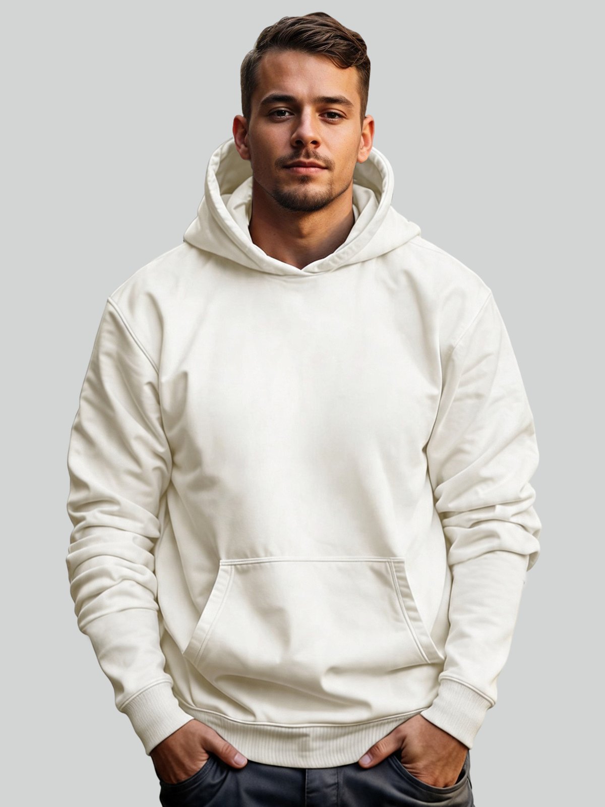 Moletom Canguru Masculino Flanelado Com Capuz Off White Benellys
