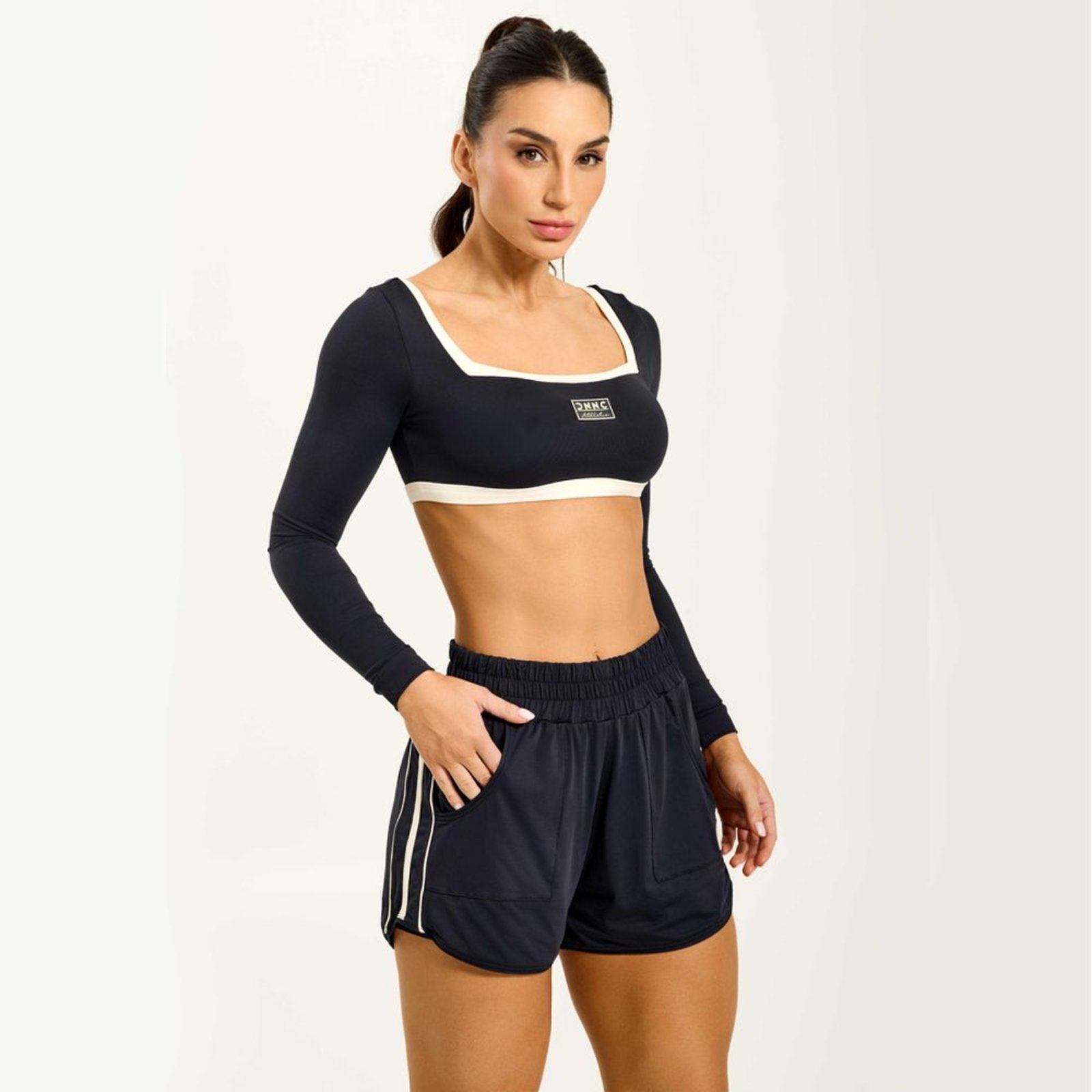 Short Style Soltinho Preto Poliamida Soft Donna Carioca