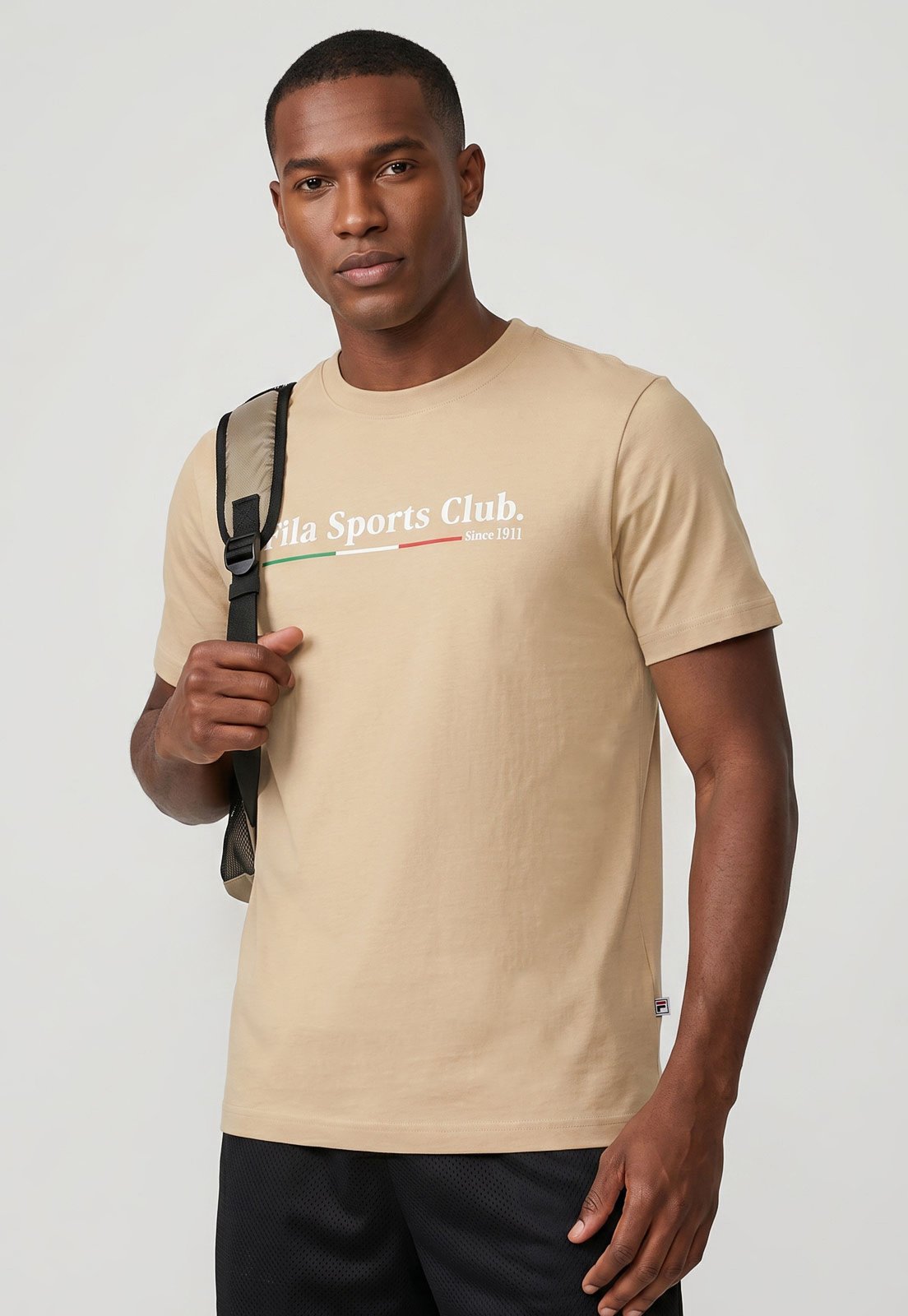 Camiseta Masculina Fila Regular Graphic Bege