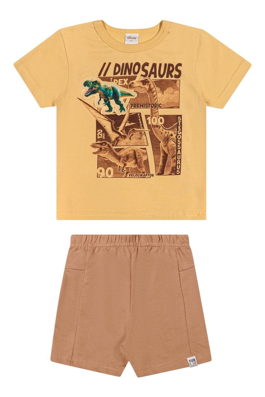 Infantil - Conjunto Menino Interativo Dino Elian Amarelo