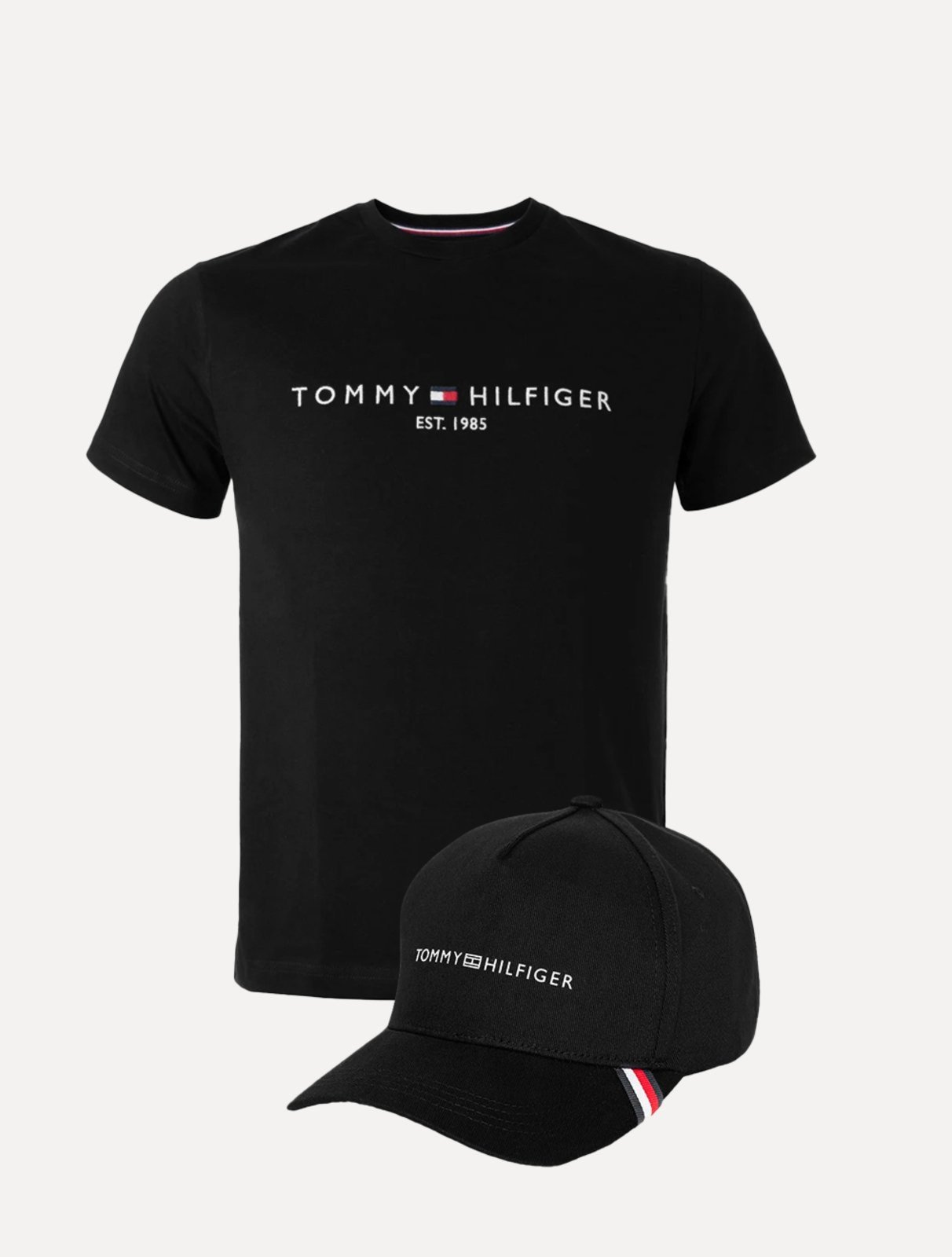 Vista 2 Kit Tommy Hilfiger Camiseta Masculina Core Logo Tee e Boné Uptown Cap preto Tommy Hilfiger preto
