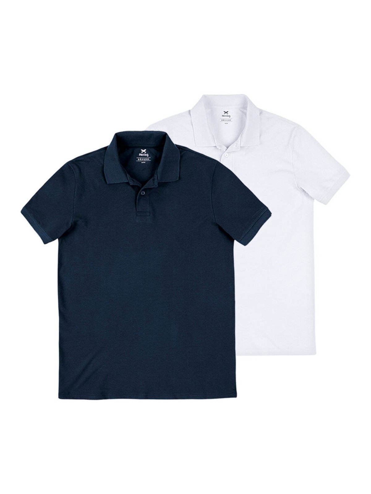 Kit com 2 Camisetas Polo Masculina Hering N3a7 Azul Marinho