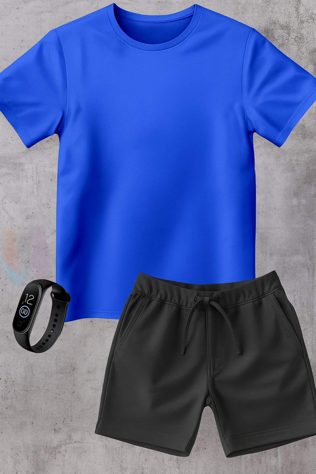Infantil - Kit Camiseta menino Urbania Algodão Azul e Short Bermuda preto menina Conjunto black promoção oferta + brinde relogio