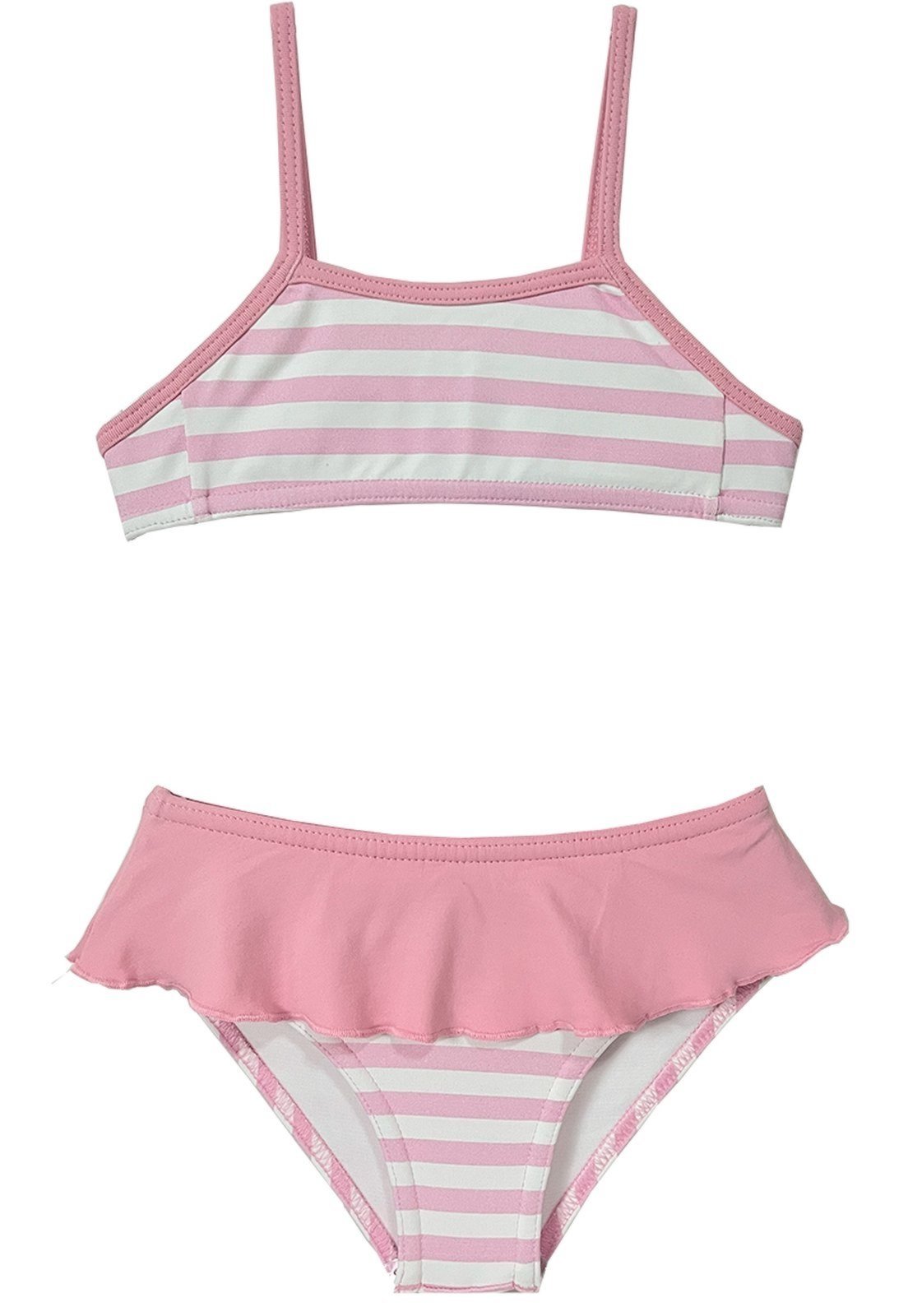 Conjunto Biquíni Metida Moça Estampado com Babados