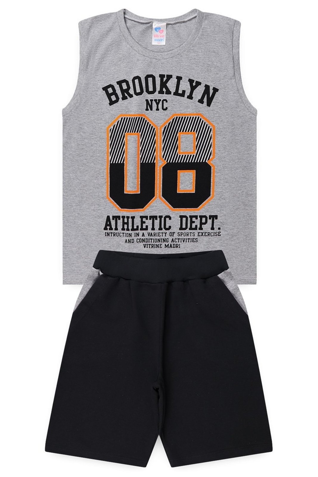 Infantil - Conjunto Juvenil Verão Masculino Regata Brooklyn