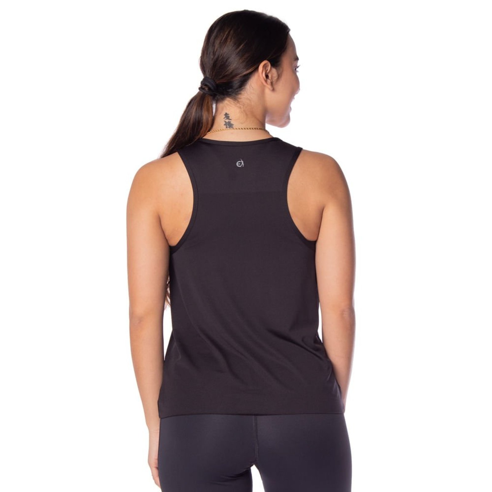 Vista 3 Regata Feminina Estilo do Corpo Esportiva preto Estilo Do Corpo preto