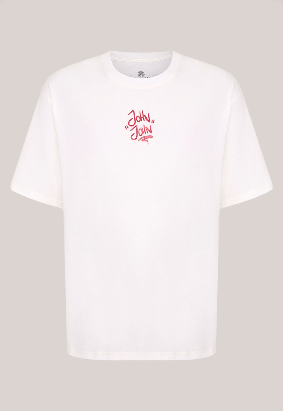 Camiseta Masculina John John Estampa CDs Branca