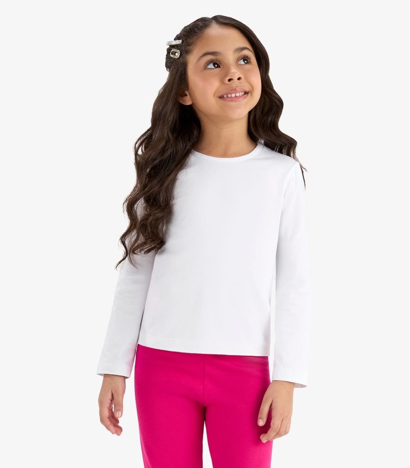 Infantil - Blusa Manga Longa Feminina Rovitex Branco