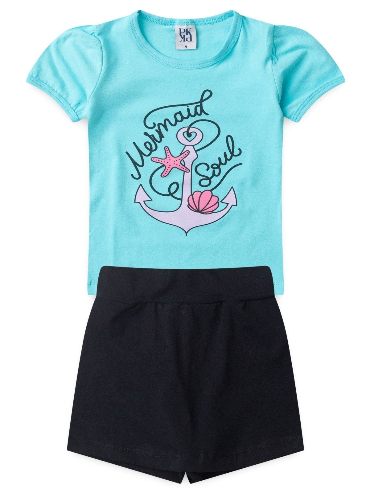 Vista 2 Infantil - Conjunto Platinum Alma De Sereia Turquesa PLATINUM KIDS azul turquesa PLATINUM KIDS azul turquesa