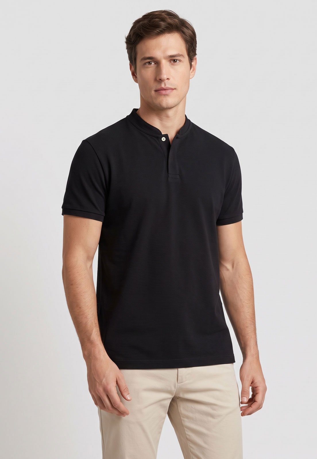 Camiseta Masculina Aramis Gola Padre Preta