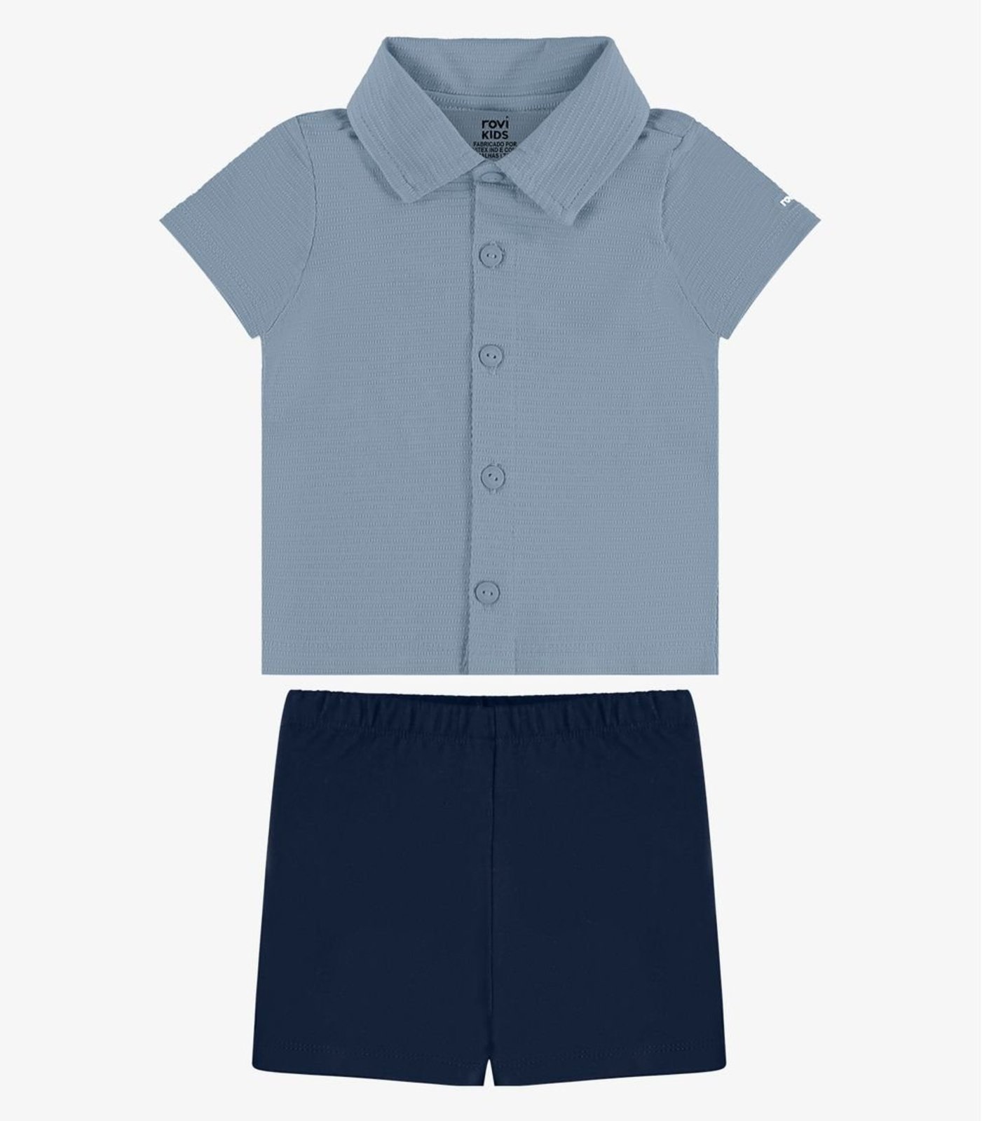 Infantil - Conjunto Camiseta Com Bermuda Rovi Azul