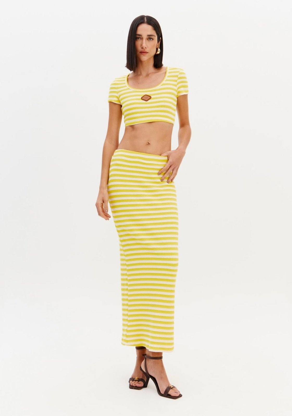 Saia Super Midi Com Cintura Alta Sport Easy