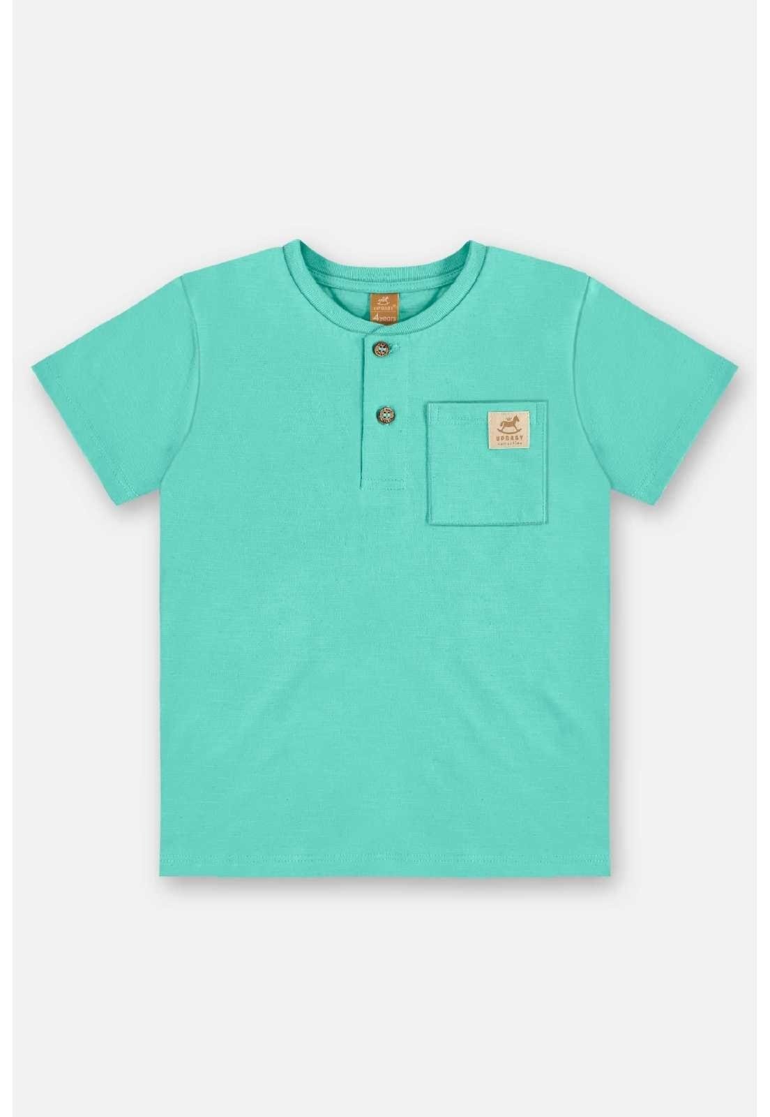 Infantil - Camiseta em Malha Linho Up Baby Azul