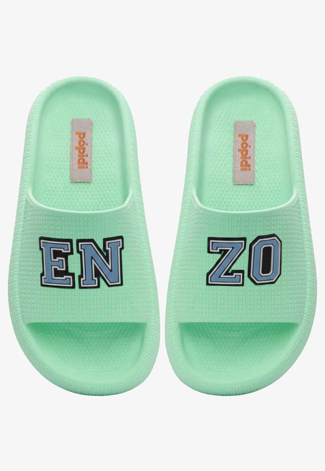 Infantil - Chinelo Pópidi Personalizado ENZO Estilo Nuvem Verde