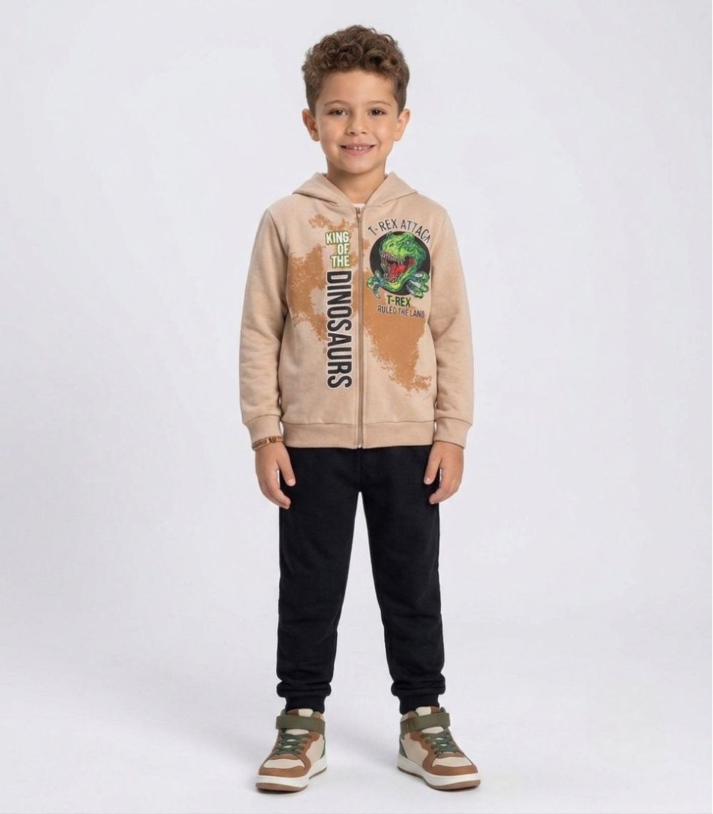 Infantil - Conjunto Moletom Menino Jaqueta E Calça Select Bege