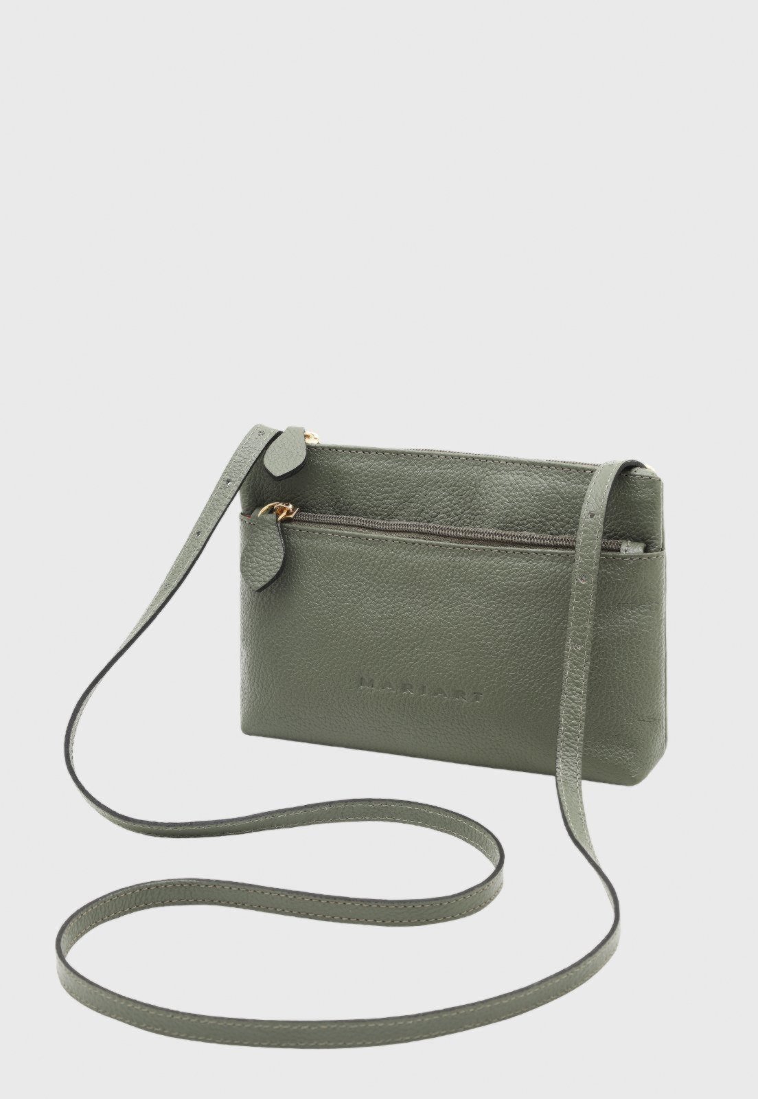 Bolsa Transversal de Couro Mariart Ágata Army