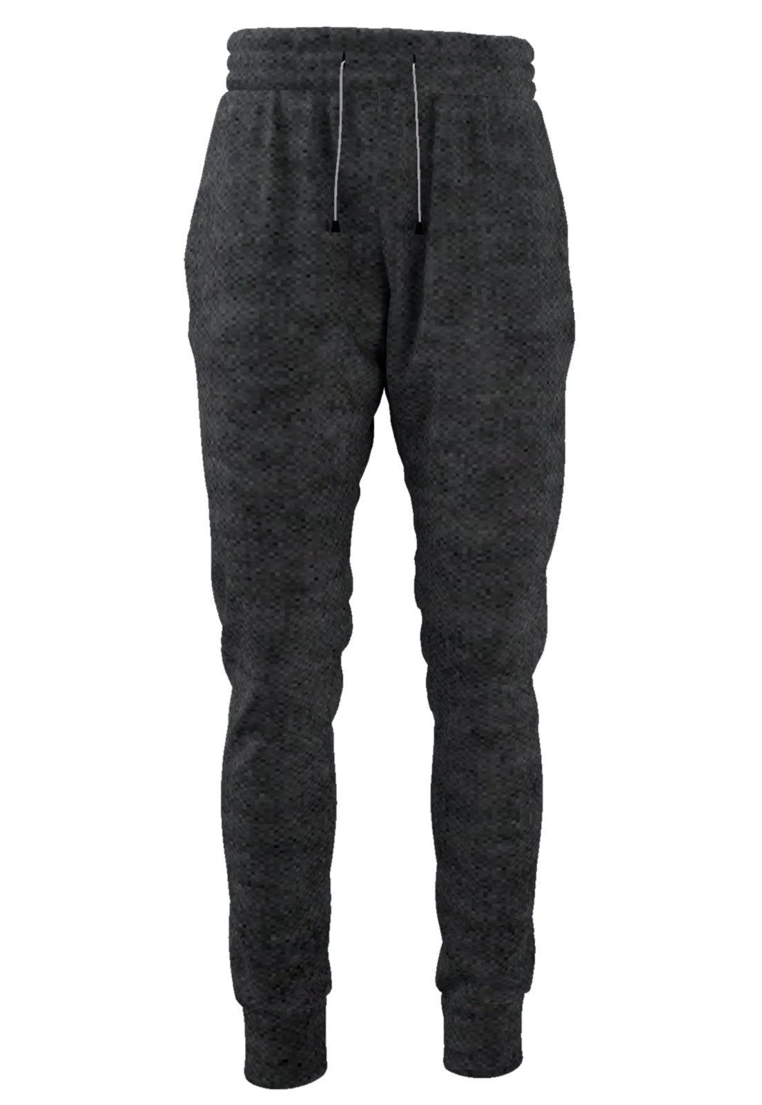 Calça Moletom Jogger Lisa Em Algodão Felpado Com Elástico E Bolsos Chumbo