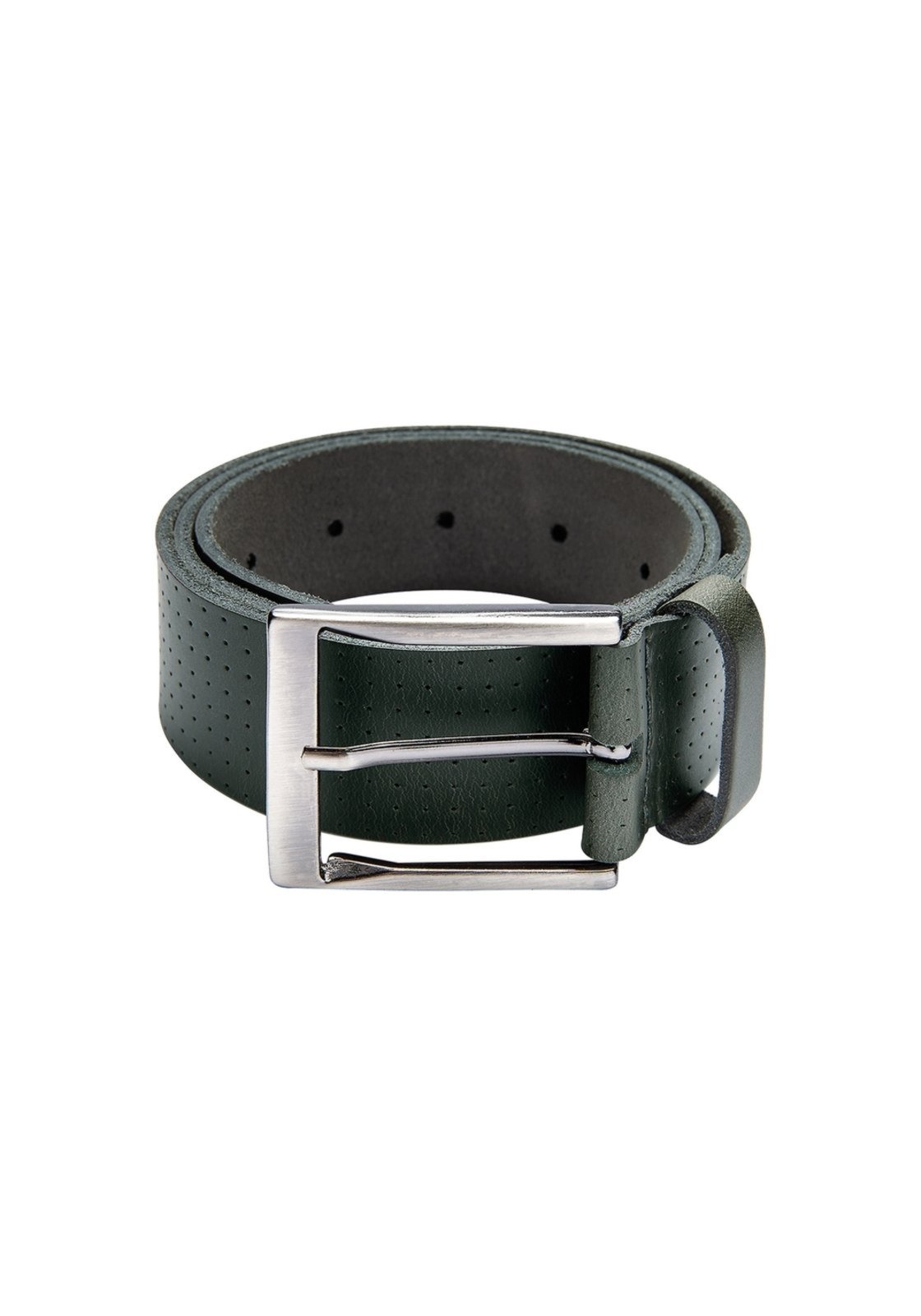 Cinto De Couro Masculino Com Fivela Quadrada Metalizada