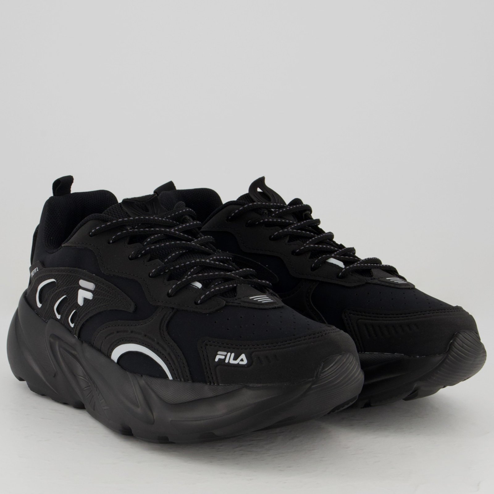 Vista 3 Tênis Fila Street Fit 2 e Cinza Claro preto Fila preto