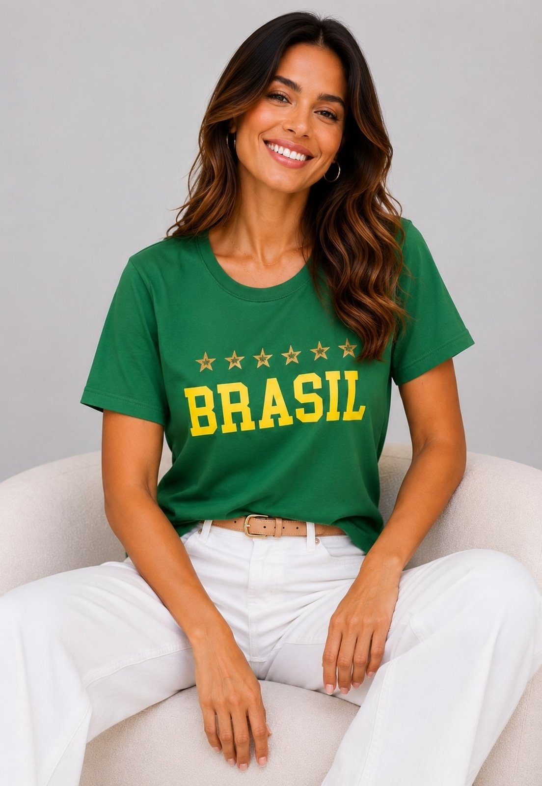 Blusa Brasil Malha Comfy Manga Curta Salvatore Verde