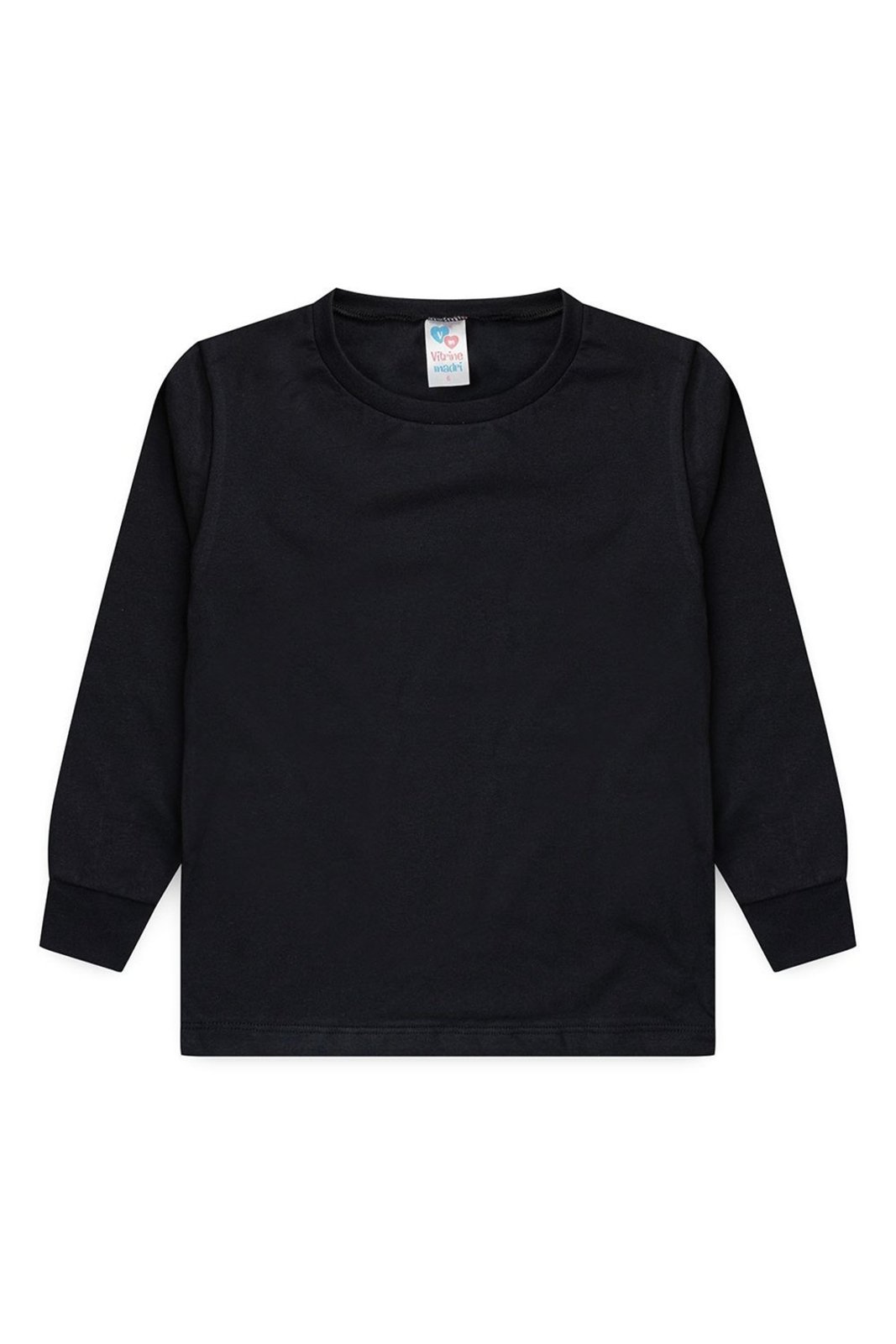 Infantil - Camiseta Manga Longa Meia Malha Juvenil Básica Unissex