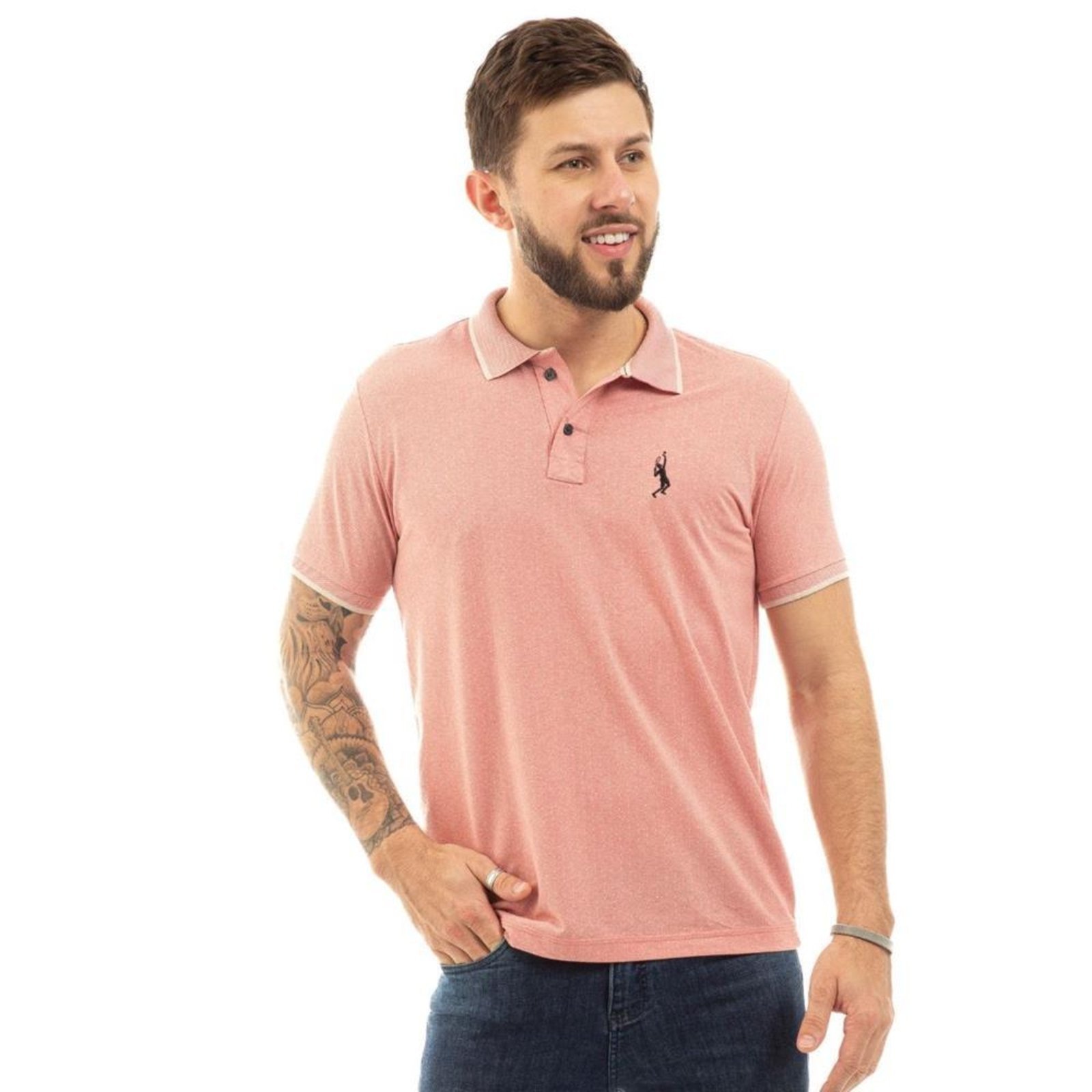 Camiseta Masculina Polo Plus Size John Pull Manga Curta Moda