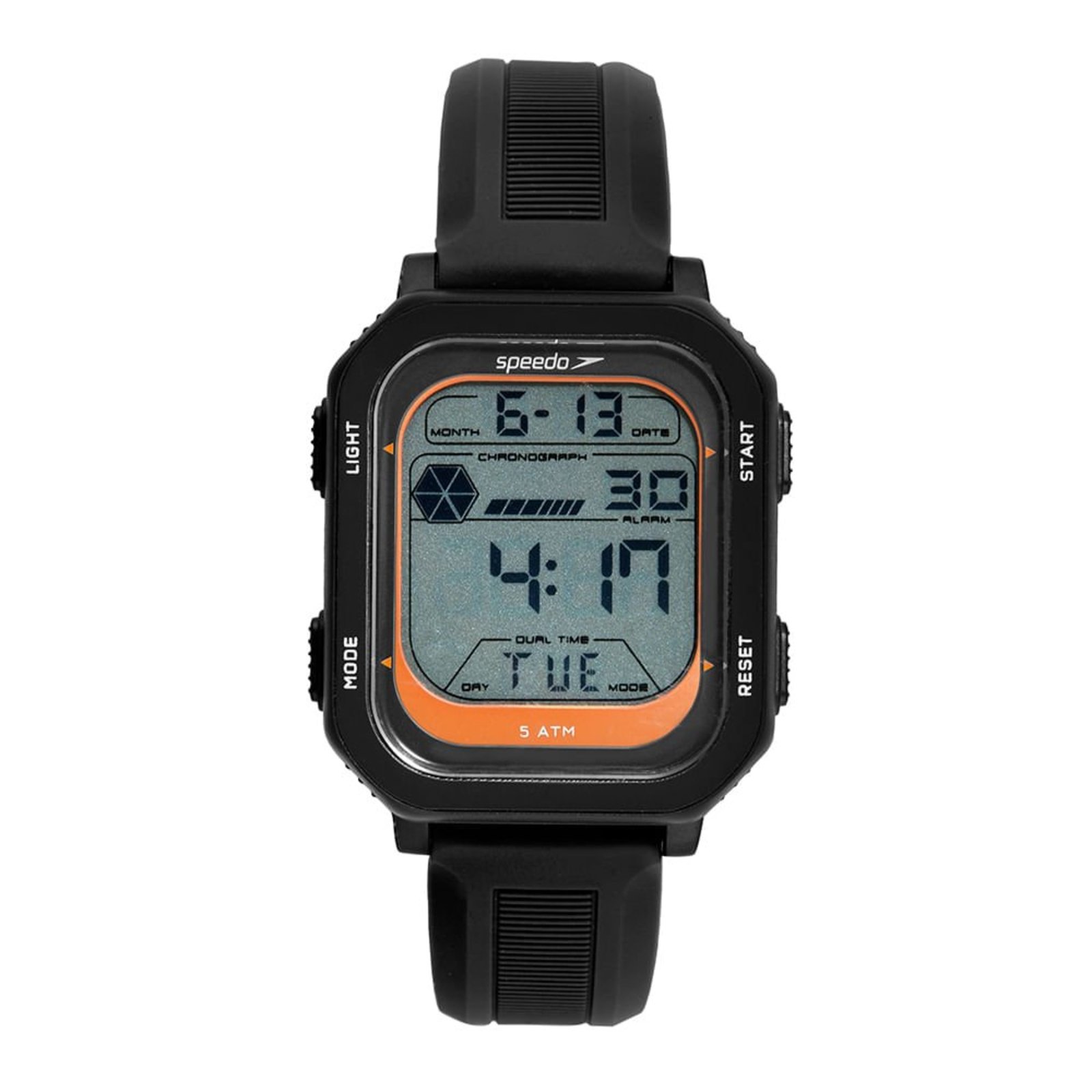 Relógio Speedo Digital Quadrado Silicone Preto Speedo