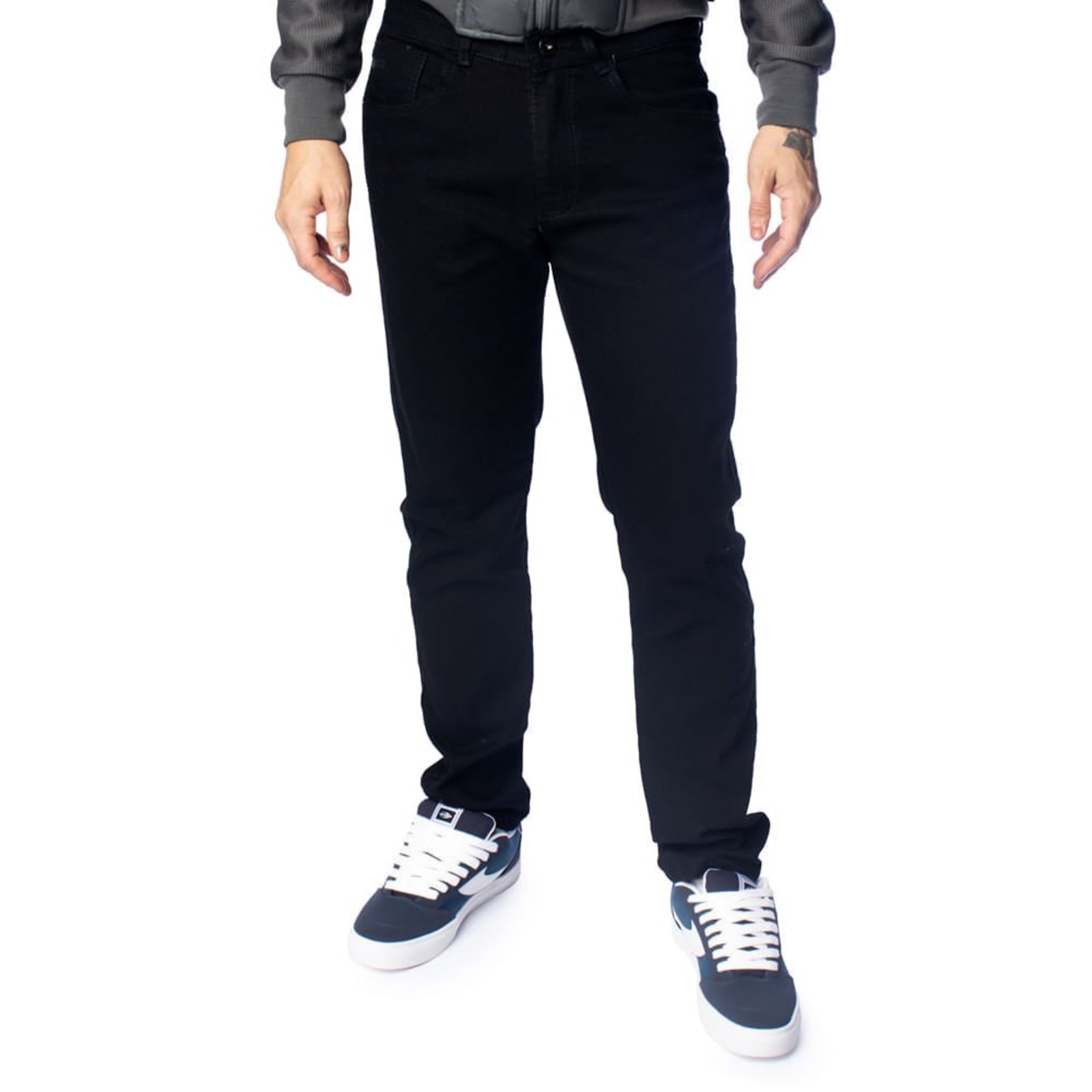 Calça Jeans Masculina Dixie Slim Cintura Média Preto