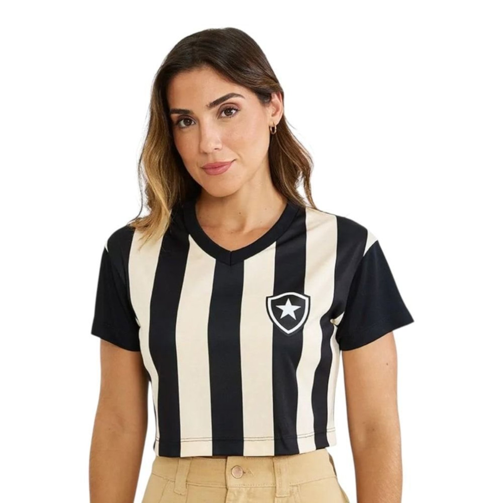 Cropped Braziline Botafogo Movimentar Feminino - Preto - braziline